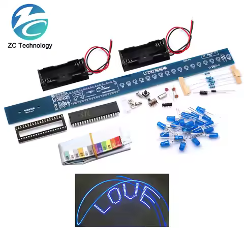 16 Bits POV LED Stick Light Rocker Diy Kit Shaking STC89C52 51 Microcontroller Electronic Solder Kit