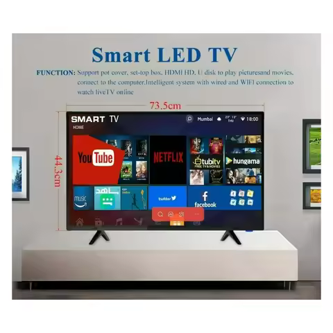 32 Inch Android Smart TV LED Television WiFi HD 1366x768 Portable TV with HDMI USB for Home Hotel Af
