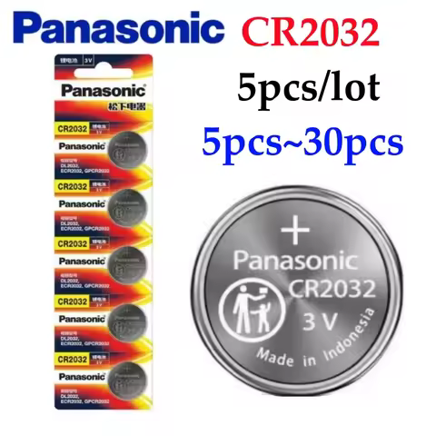 5-30pcs Original PANASONIC CR2032 CR 2032 3V Lithium Battery For Watch Calculator Clock Remote Contr