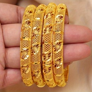 1 Piece 24K Gold-Plated Yellow Hollow Bracelet Dubai Ladies Wedding Jewelry EV63