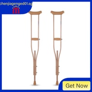 [in stock] crutch composite wood underarm crutch disabled double crutch wooden crutch non-slip adjustable walking aid for the elderly wooden crutch