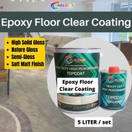 Epoxy Floor Cement Clear Coating 5 Lt Natural Feel Gloss Semi-gloss Soft Matt finish for concrete stone wall CARLOUR DIY