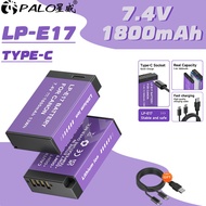 PALO LP-E17 type-C charging 1800mAh battery  for Canon EOS RP 200 250D M3 M5 M6 750D 760