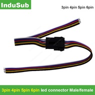 BY 3pin 4pin 5pin 6pin led connector Male/female Plug Male to Female Set 3 4 5 6 Wire cable pigtail 