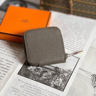 Hermes 絲巾零錢包 大象灰