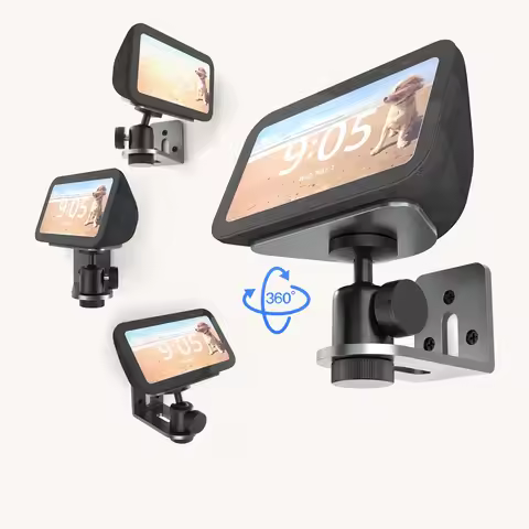 Echo Show 5 (3rd Gen) Adjustable Stand Aluminium Alloy Wall Mount Bracket Strong Magnetic Table Silv