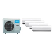 Midea 5 Ticks System 4 Air Conditioner Air Con Aircon for 3 bedrooms &amp; 1 living room + Replacement Installation