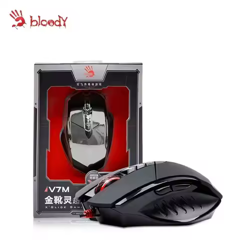 A4tech Bloody V7M Regular Activated Wired Mouse Macro Programming RGB Ergonomics Design 3200dpi Pc O