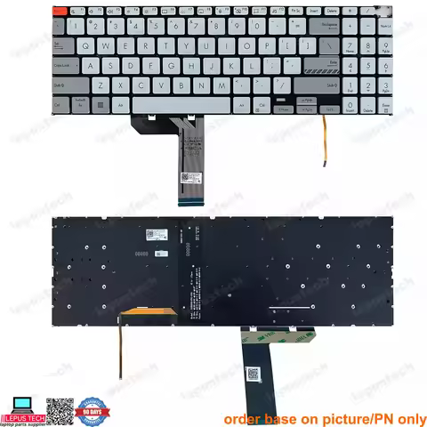 US keyboard for ASUS Vivobook Pro15 K6602Z X1603Z N7601 silver backlit US keyboard lepus tech
