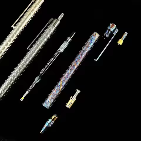Titanium Alloy Zirconiu Damascus Writing Gel Pen Premium Business Office Signature Pen EDC Tool Pen