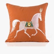 Backrest Simple Orange Decorative Pillow Square Pillow Embroidered Sofa Cushion Modern Cushion Light