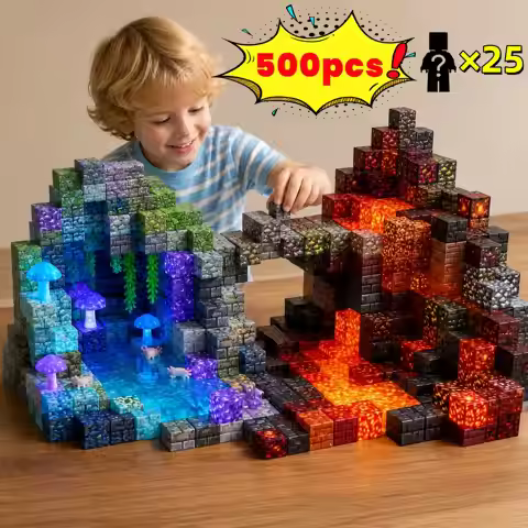 3D Magnetic Mine World Cube Building Blocks Magnet World Set Magnetic Building Blocks Pixel Cube Wor