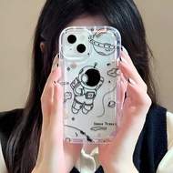 Photo frame airbag case for iphone 14promax 11 13 12 7Plus X XS Max Cute astronaut cover