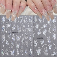 Butterfly 3D Nail Stickers Aurora Laser Wings Waving Design Sliders for Nails Manicure