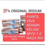 3PCS@EIX-BKR6 💯Original HSG Racing Spark Plug IRIDIUM NAZA RIA VIVA KENARI KELISA MYVI 1.0 only* DEN
