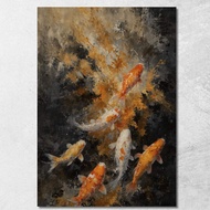 Koi Fish - รูปติดผนัง ภาพพิมพ์ พร้อมกรอบ จัดส่งจากประเทศไทย