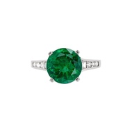 Platinum, 2.35ct Zambian Emerald and Diamond Ring