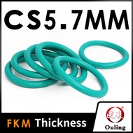 Ouling CS5.7mm Green FKM OD30-220mm Fluororubber FPM O-Ring washer Sealing Ring