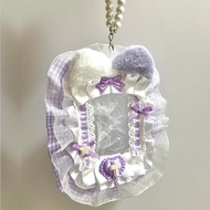 【luckbears】เฟรมการ์ด เฟรมการ์ดลูกไม้ เฟรมการ์ดใส หูแมวน่ารักแฮนด์เมดใหม่ลูกไม้ผู้ถือบัตรภาพกระเป๋านั