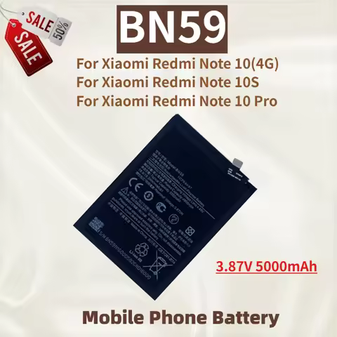 High Quality BN59 Phone Battery 3.87V 5000mAh For Xiaomi Redmi Note 10(4G) / 10S / Note 10 Pro Brand