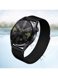 1入磁性不鏽鋼網狀智慧手錶錶帶,適用於三星智慧手錶galaxy Fit 3/watch 6/watch 5/watch 4/watch 3/watch Active/gear S3（註：售僅錶帶,不含手錶本體）