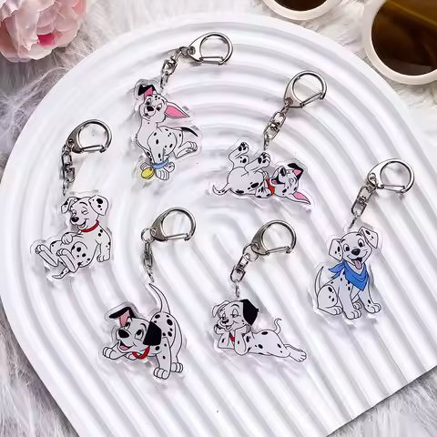 1/12Pcs Disney 101 Dalmatians Acrylic Keychain Bag Charms Accessories Cute Backpack Funny Key Holder