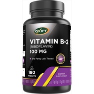 Oxify Vitamin B2 (Riboflavin) 100 mg | Made in USA(packaging may vary)