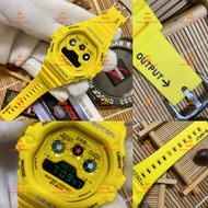 [Hot🔥]Tapak Kucing Copi Ori 1:1 AutoLight Premium Dw5900 Jam Tangan Lelaki Yellow 3230 Rasta Kuning 