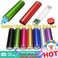 ELENXS Aluminum Cylindrical Mini Battery Bank Power Back Case Cellphone 18650 Battery Backup Charger DIY Box