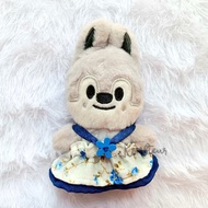 [Plushie Doll] Floral Dress - for 10 cm Kpop Doll Skzoo (navy)