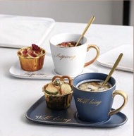 Osim Cup and saucer with gold tea spoon set