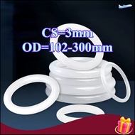 O-ring gasket CS3mm*OD102-300mm O-ring white silicone seal ring food grade seal waterproof rubber ri