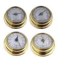 P.K.YO-Boat Barometer Clock Thermometer Hygrometer Set Weather Station Set Wall Mounting Type Brass