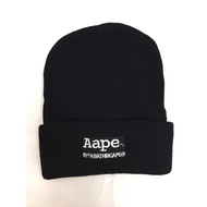 [READY STOCK] AAPE Binnie Hat Fashion Men Women Skullies Beanies Solid Color Knitted Cotton Caps Aap