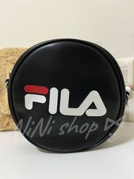 1/6 更/圖   韓國  正品  Fila  圓形包  側背包 斜背包  PU皮革