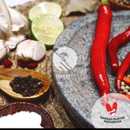 Cobek Batu Asli Gunung + Ulekan 16Cm Cobek Uleg Makanan Bumbu Sambal Kacang Sayur Gado-Gado Ketoprak