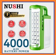 NUSHI NS-2024 RECHARGEABLE EMERGENCY LIGHT / LANTERN / USB CHARGE / 24  SMD LED / CHARGING INDICATOR / 4000 MAH BATTERY POWER / UNBREAKABLE COVER / SUPER BRIGHT LED / 1 YR SG WARRANTY [ FAST SHIPPING ]