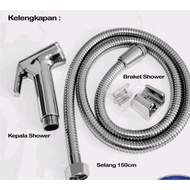 Jet Shower Bidet Set 3pcs Chrome Flexible Hose Bidet Toilet Bidet