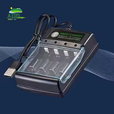 AED5-4 Slots Smart USB Battery Charger For Rechargeable Battery AA AAA AAAA 1.5V Alkaline 14500 1044