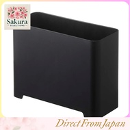 Yamazaki Tower Magnetic Bathroom Trash Bin with Drainage Hole – Compact Waste Container, White/Black