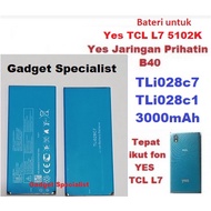 Yes TCL L7 Battery Yes TCL L7 5102K Battery TLi028c7 TLi028c1 3000mAh Fon B40 Yes Jaringan Prihatin 