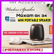 NEW🔥MOXOM Speaker Bluetooth MX-SK34 Spiker Bluetooth Bass Original Speakers Mini Bluetooth Speaker B