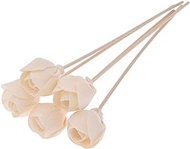 LOOGOOL 5Pcs Diffuser Sticks Wood Rose Flower Rattan Reed Essential Oil Aroma Diffuser Sticks