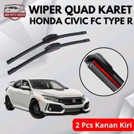 Quad Blade Wiper for Honda Civic FC/Turbo Type R Model Framelees 4 Anti-Scratch Rubber 1 Set Right a