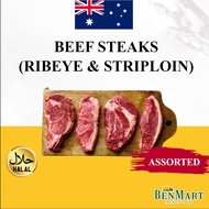 [BenMart Chill] Silver Fern Beef Steak Portion Ribeye / Striploin / Tenderloin 175-180g - Halal - NZ