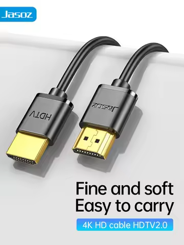 Jasoz 4K HDMI-Compatible Cable 4K@60Hz Slim HDMI 2.0 Cable Adapter HDR eARC 3D for PC Laptop TV Box 