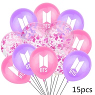 BTS birthday decor Latex Balloons Banner Bangtan Boys Cake Topper Happy Birthday Shower Hanging Bunting happy birthday