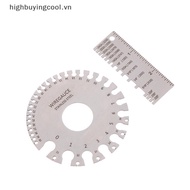 HCVN 0-36 Round AWG SWG Wire Gauge Thiness Ruler Gauge Diameter Stainless Steel Measurer Tool Weldin