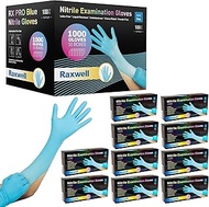 Raxwell Disposable Nitrile Gloves | Nitrile Medical Exam Gloves, Food Prep Gloves Cooking Safe Latex Free &amp; Powder Free 4-mil