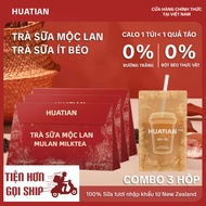 [COMBO of 3 BOXES] HUATIAN Magnolia Flavored Milk Tea Convenient Zip Bag, Low Kcal Drinks, 140g (20g